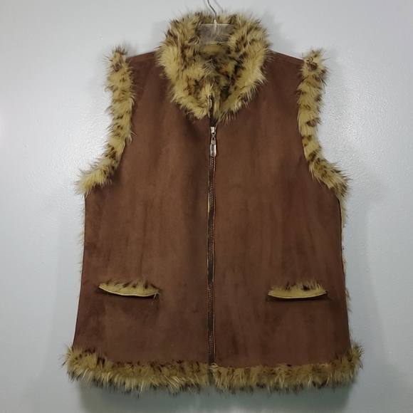 Sport Haley Jackets & Coats Sport Haley Suede Faux Fur Leopard